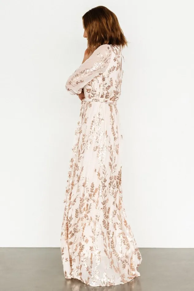 Baltic Born Embellished Sequin Women Destiny Sequin Maxi Dress Rose Gold Baltic Born Embellished Sequin Women Destiny Sequin Maxi Dress Rose Gold