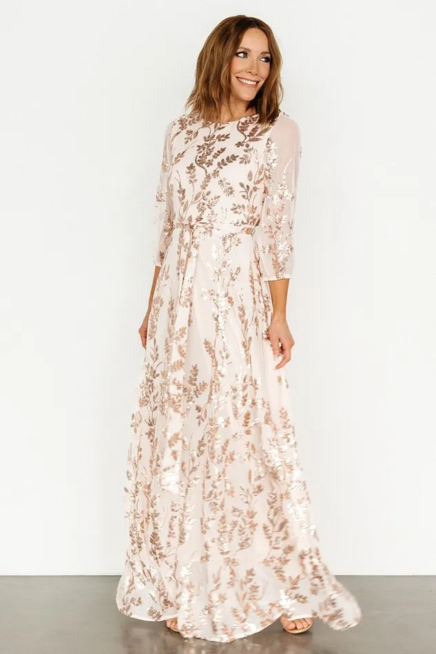 Baltic Born Embellished Sequin Women Destiny Sequin Maxi Dress Rose Gold Baltic Born Embellished Sequin Women Destiny Sequin Maxi Dress Rose Gold