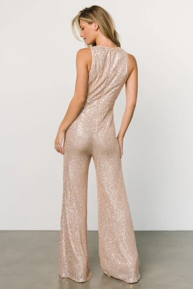 Baltic Born Embellished Sequin Women Hillary Sequin Jumpsuit Rose Gold Baltic Born Embellished Sequin Women Hillary Sequin Jumpsuit Rose Gold