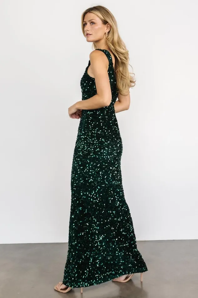 Baltic Born Embellished Sequin Women Marilyn Sequin Maxi Gown Emerald Baltic Born Embellished Sequin Women Marilyn Sequin Maxi Gown Emerald