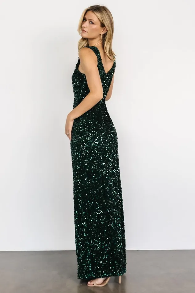 Baltic Born Embellished Sequin Women Marilyn Sequin Maxi Gown Emerald Baltic Born Embellished Sequin Women Marilyn Sequin Maxi Gown Emerald