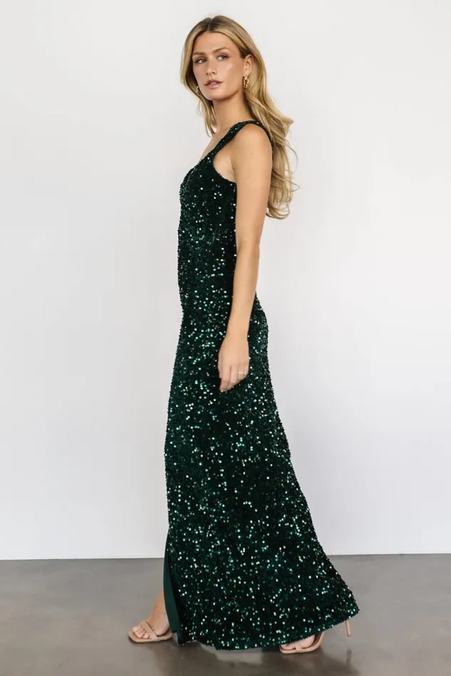 Baltic Born Embellished Sequin Women Marilyn Sequin Maxi Gown Emerald Baltic Born Embellished Sequin Women Marilyn Sequin Maxi Gown Emerald