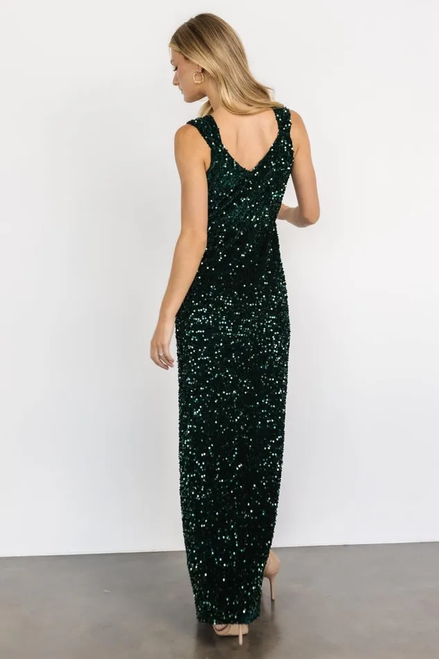 Baltic Born Embellished Sequin Women Marilyn Sequin Maxi Gown Emerald Baltic Born Embellished Sequin Women Marilyn Sequin Maxi Gown Emerald