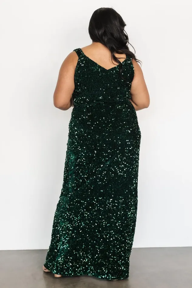 Baltic Born Embellished Sequin Women Marilyn Sequin Maxi Gown Emerald Baltic Born Embellished Sequin Women Marilyn Sequin Maxi Gown Emerald