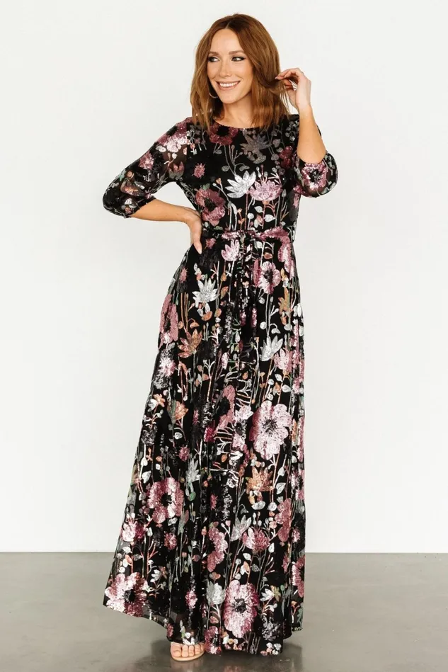 Baltic Born Maxi Dresses Women Destiny Sequin Maxi Dress Black Multi