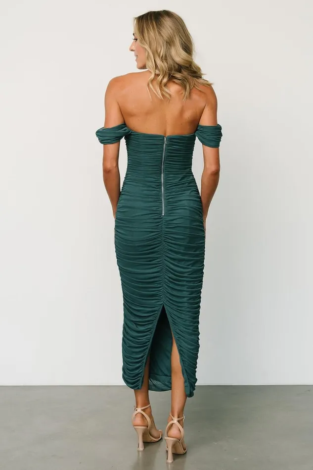 Baltic Born Midi Dresses Women Alessandra Mesh Midi Dress Peacock Baltic Born Midi Dresses Women Alessandra Mesh Midi Dress Peacock