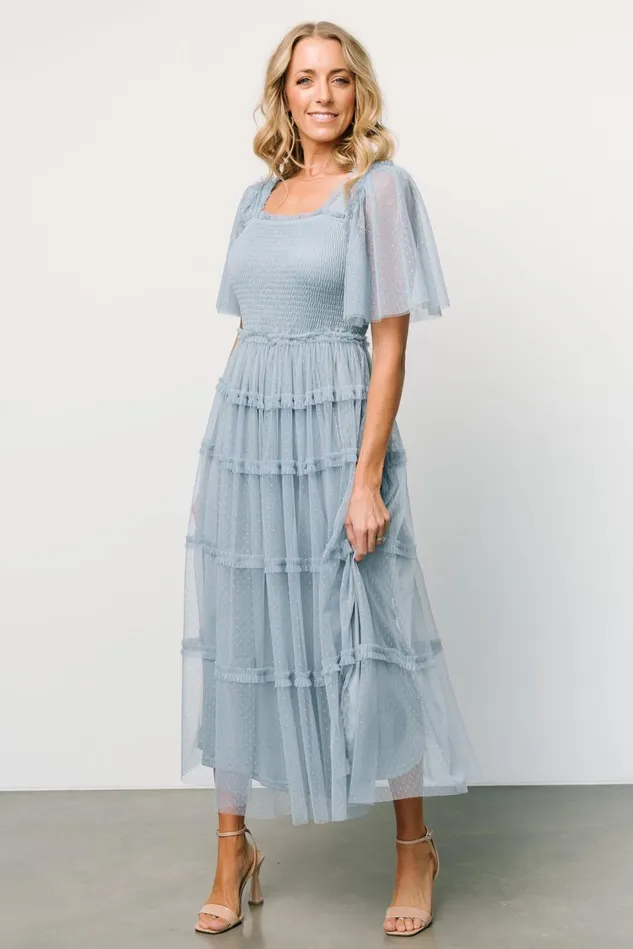 Baltic Born Midi Dresses Women Bexley Tulle Dress Dusty Blue