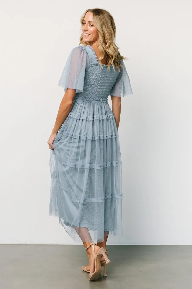 Baltic Born Midi Dresses Women Bexley Tulle Dress Dusty Blue