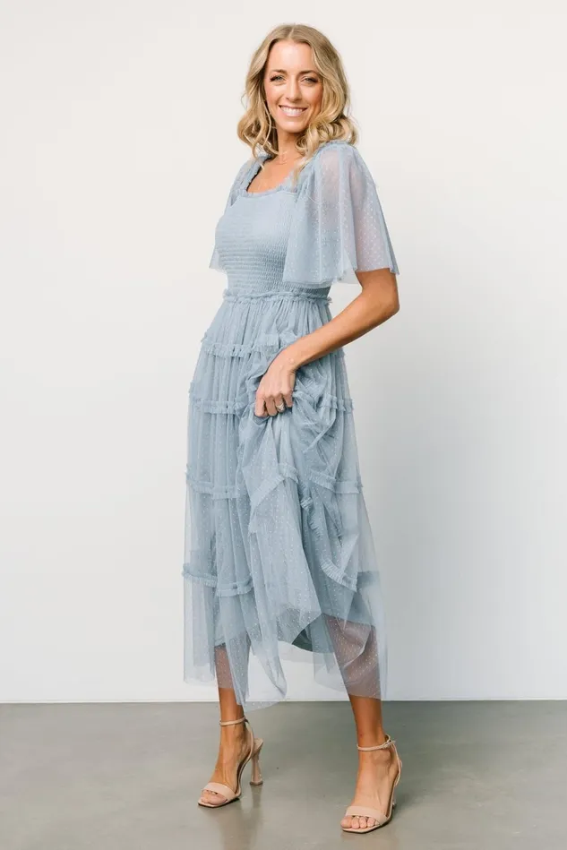 Baltic Born Midi Dresses Women Bexley Tulle Dress Dusty Blue