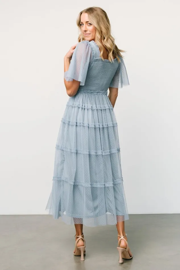Baltic Born Midi Dresses Women Bexley Tulle Dress Dusty Blue