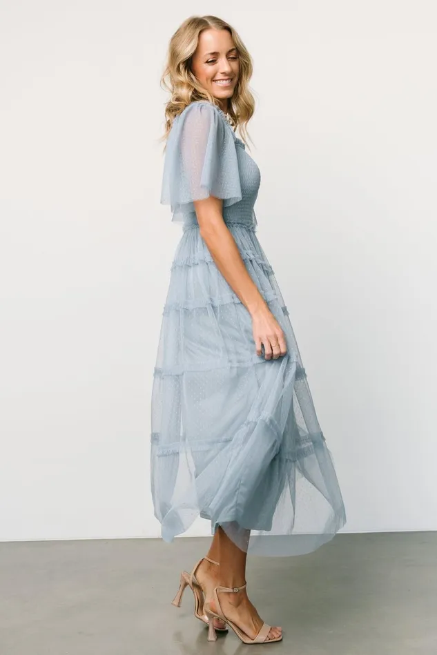 Baltic Born Midi Dresses Women Bexley Tulle Dress Dusty Blue