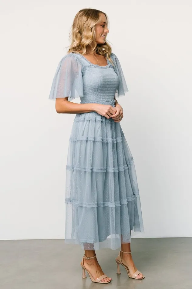 Baltic Born Midi Dresses Women Bexley Tulle Dress Dusty Blue