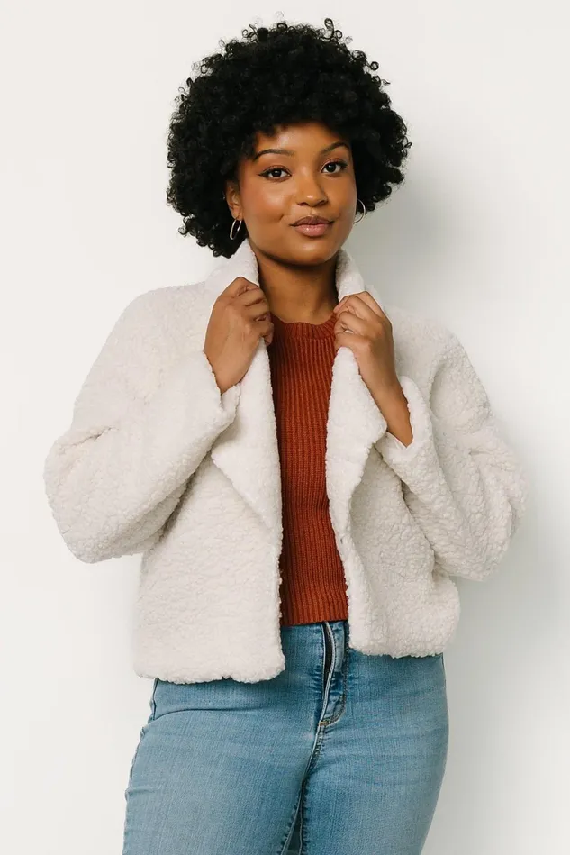 Baltic Born Outerwear Women Crest Sherpa Jacket Off White