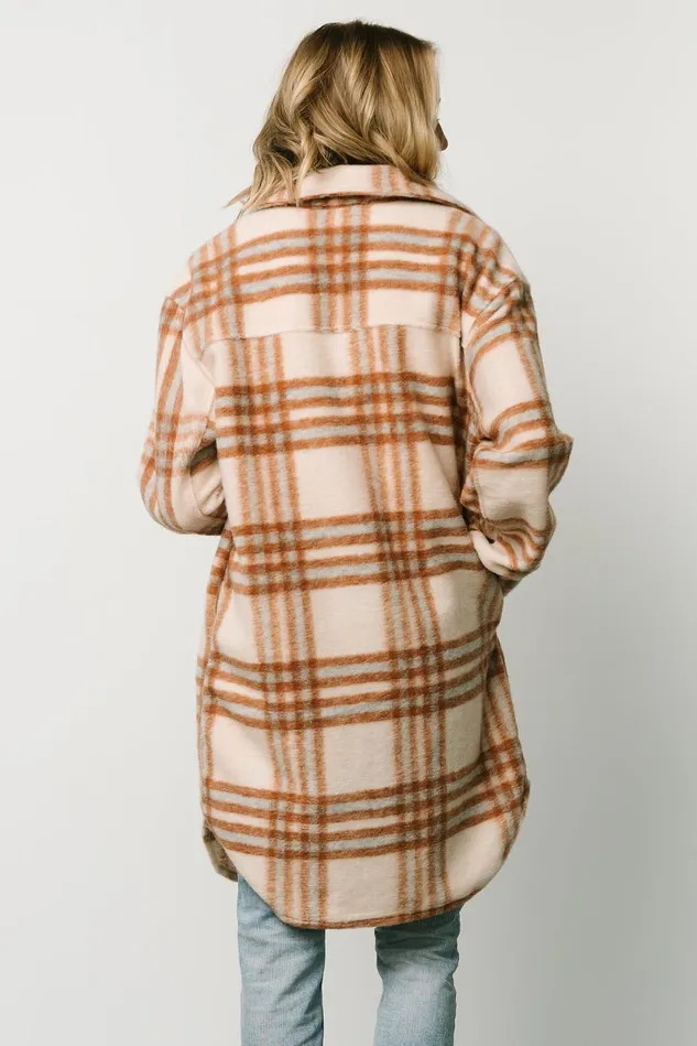 Baltic Born Outerwear Women Durango Plaid Shacket Oatmeal Mocha Baltic Born Outerwear Women Durango Plaid Shacket Oatmeal Mocha