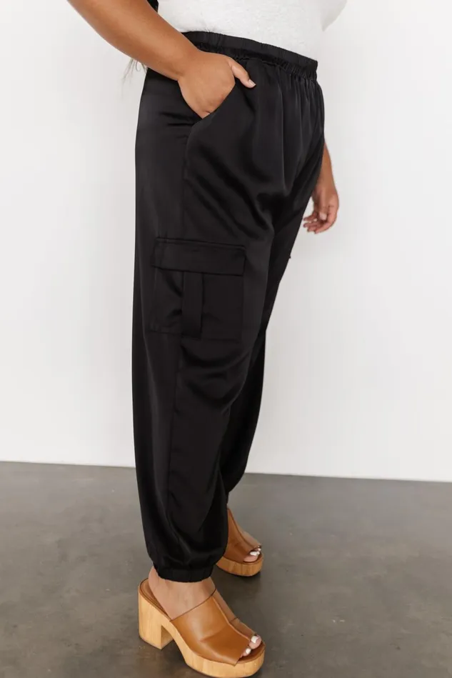 Baltic Born Pants Women William Satin Jogger Pants Black Baltic Born Pants Women William Satin Jogger Pants Black