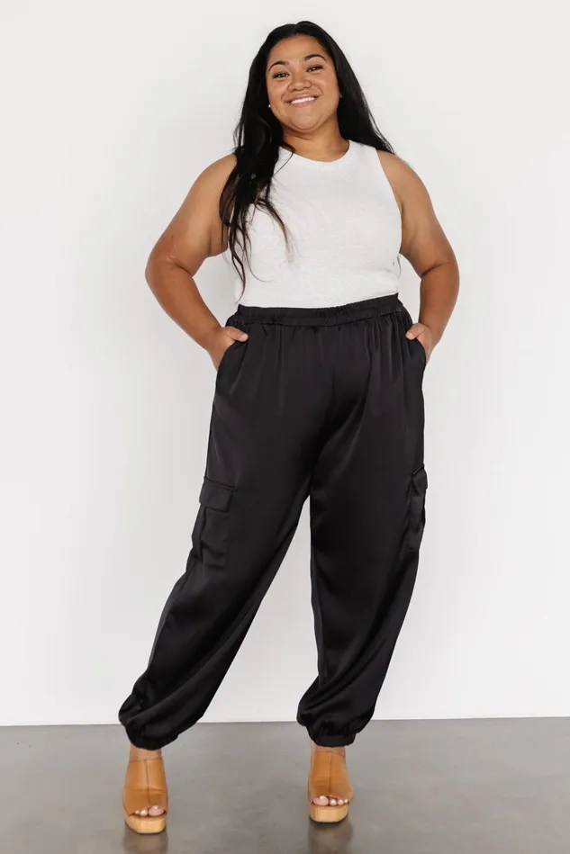 Baltic Born Pants Women William Satin Jogger Pants Black Baltic Born Pants Women William Satin Jogger Pants Black