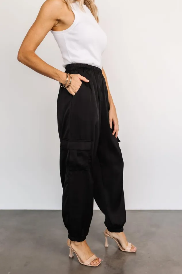 Baltic Born Pants Women William Satin Jogger Pants Black Baltic Born Pants Women William Satin Jogger Pants Black