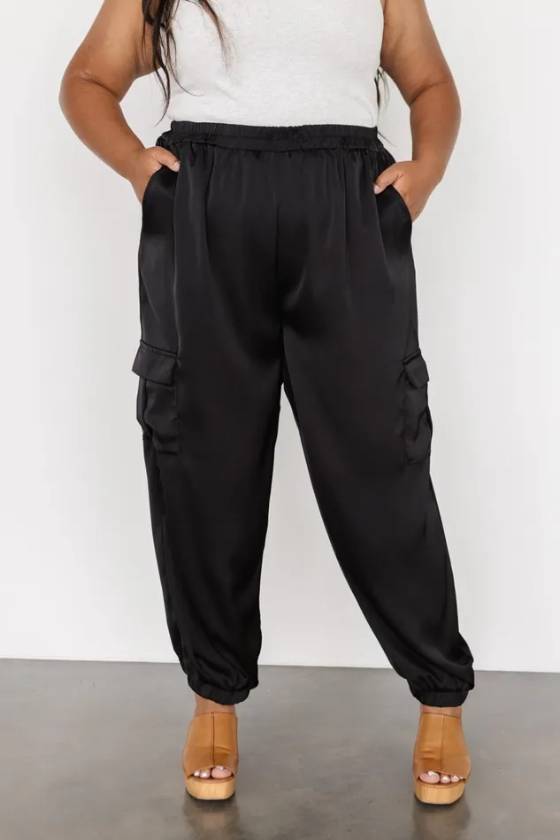Baltic Born Pants Women William Satin Jogger Pants Black Baltic Born Pants Women William Satin Jogger Pants Black