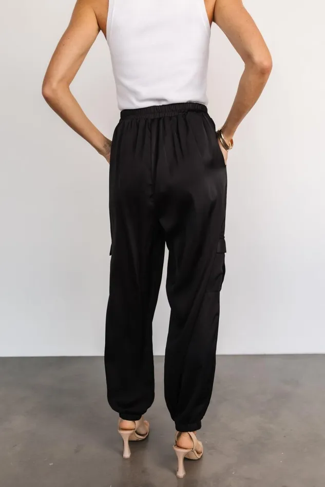 Baltic Born Pants Women William Satin Jogger Pants Black Baltic Born Pants Women William Satin Jogger Pants Black