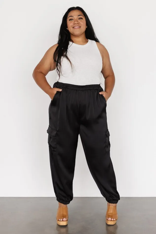 Baltic Born Pants Women William Satin Jogger Pants Black Baltic Born Pants Women William Satin Jogger Pants Black