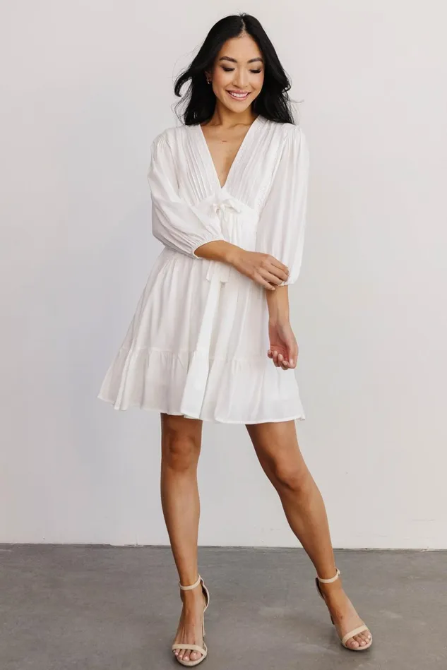 Baltic Born Short Dresses Women Amelia Boho Mini Dress Off White