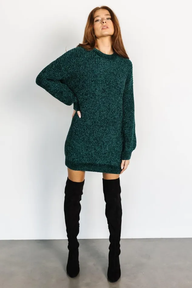 Baltic Born Short Dresses Women Christa Sweater Dress Emerald