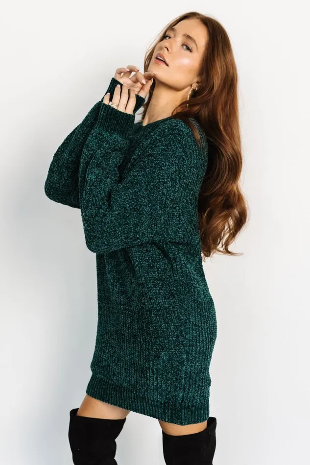 Baltic Born Short Dresses Women Christa Sweater Dress Emerald Baltic Born Short Dresses Women Christa Sweater Dress Emerald