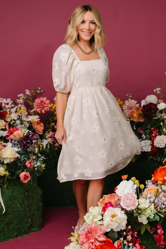 Baltic Born Short Dresses Women Daisy Short Dress Vintage Cream Floral
