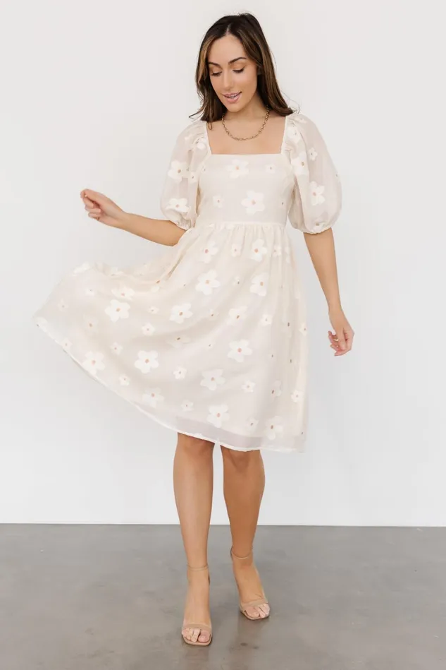 Baltic Born Short Dresses Women Daisy Short Dress Vintage Cream Floral Baltic Born Short Dresses Women Daisy Short Dress Vintage Cream Floral
