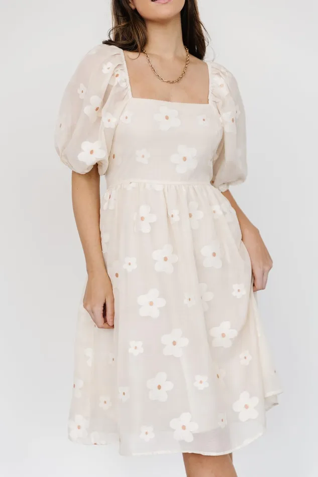 Baltic Born Short Dresses Women Daisy Short Dress Vintage Cream Floral Baltic Born Short Dresses Women Daisy Short Dress Vintage Cream Floral