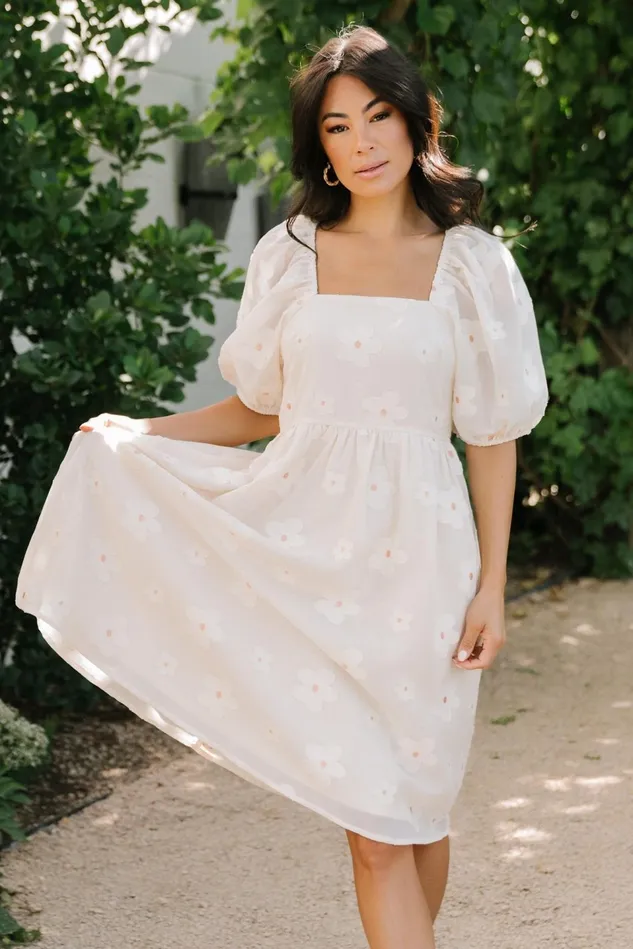 Baltic Born Short Dresses Women Daisy Short Dress Vintage Cream Floral Baltic Born Short Dresses Women Daisy Short Dress Vintage Cream Floral