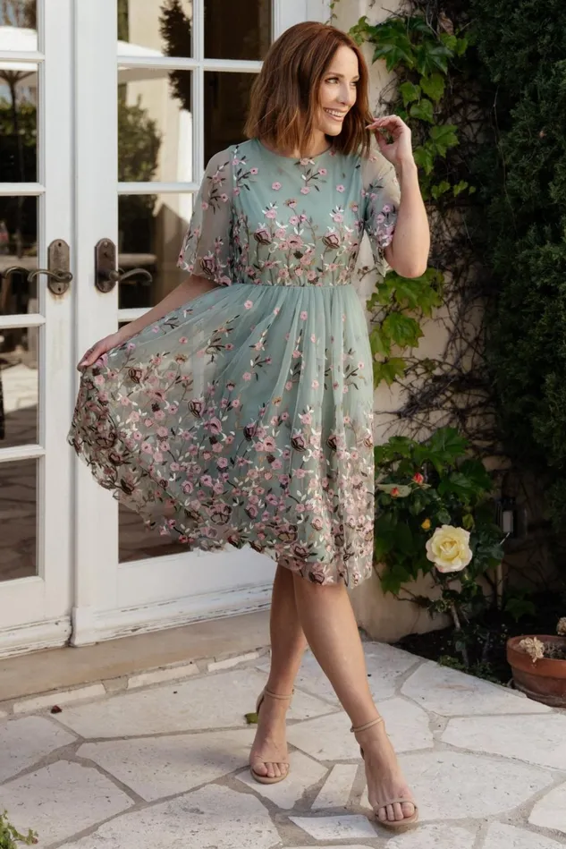 Baltic Born Short Dresses Women Duchess Tulle Dress Sage Garden