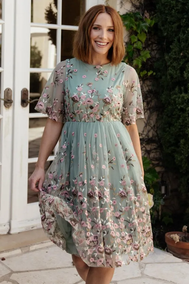 Baltic Born Short Dresses Women Duchess Tulle Dress Sage Garden Baltic Born Short Dresses Women Duchess Tulle Dress Sage Garden