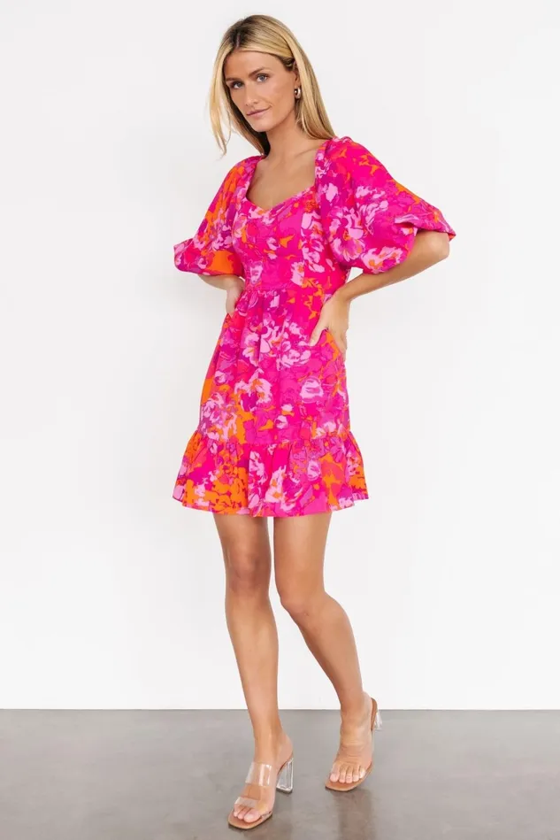 Baltic Born Short Dresses Women Levy Sweetheart Mini Dress Fuchsia Multi