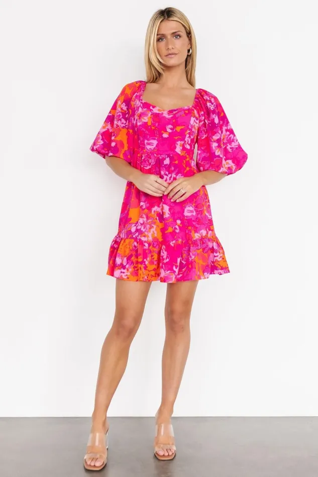 Baltic Born Short Dresses Women Levy Sweetheart Mini Dress Fuchsia Multi