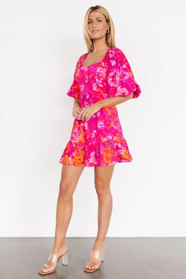 Baltic Born Short Dresses Women Levy Sweetheart Mini Dress Fuchsia Multi