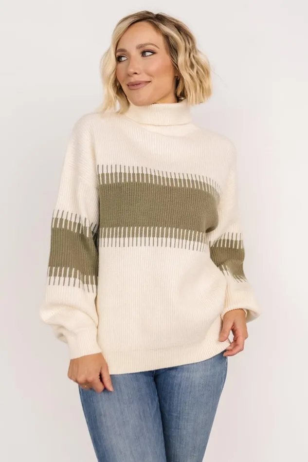 Baltic Born Sweaters Women Antonov Turtle Neck Sweater Sage Cream