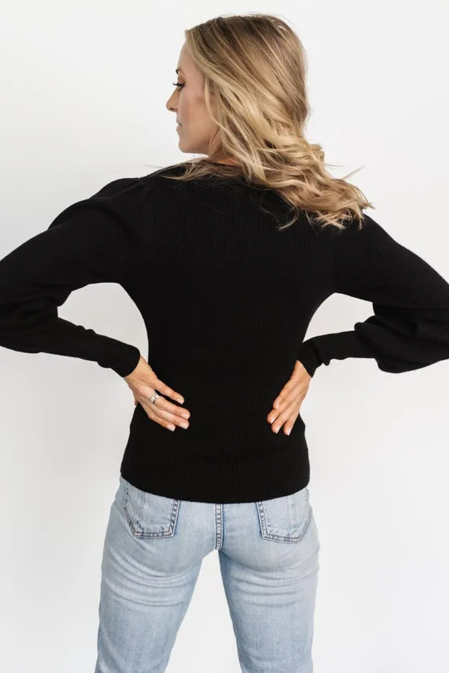 Baltic Born Sweaters Women Lilou Rib Knit Sweater Black Baltic Born Sweaters Women Lilou Rib Knit Sweater Black