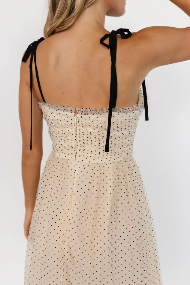 Baltic Born Tulle Styles Women Izzy Tulle Midi Dress Cream Black