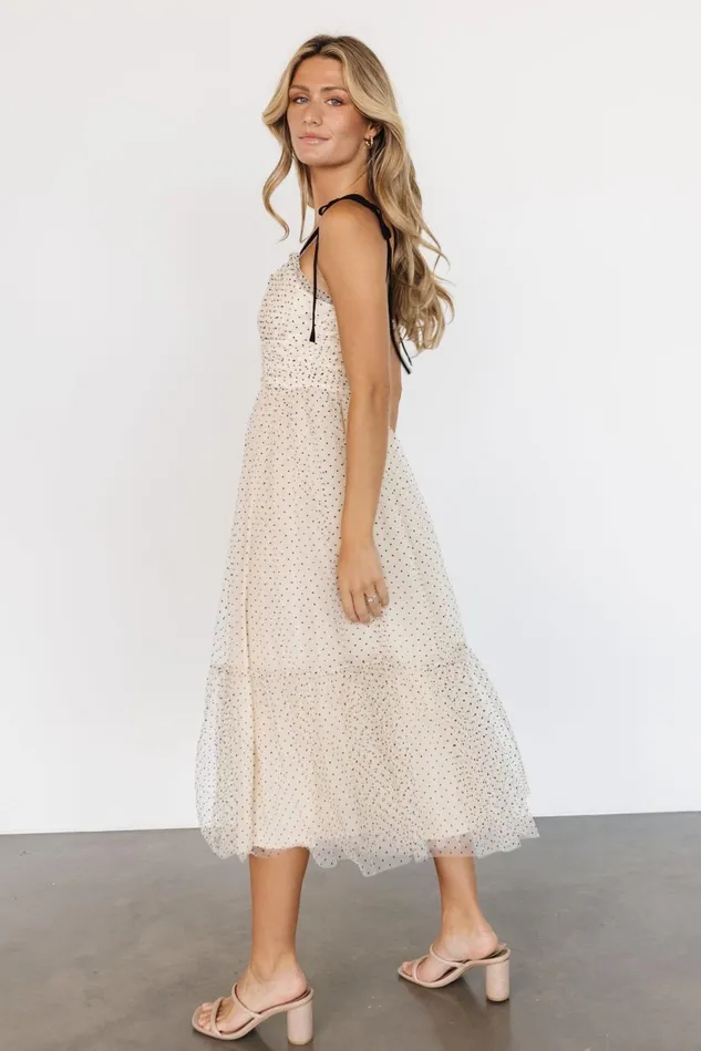 Baltic Born Tulle Styles Women Izzy Tulle Midi Dress Cream Black