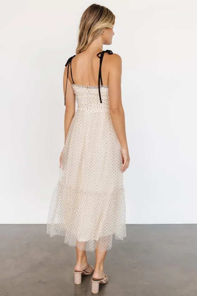 Baltic Born Tulle Styles Women Izzy Tulle Midi Dress Cream Black