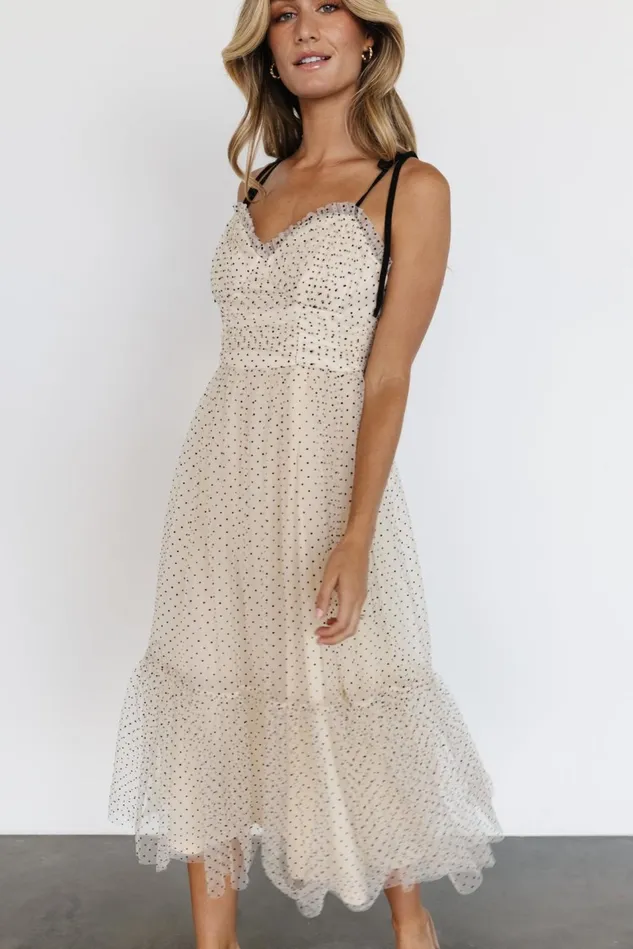 Baltic Born Tulle Styles Women Izzy Tulle Midi Dress Cream Black