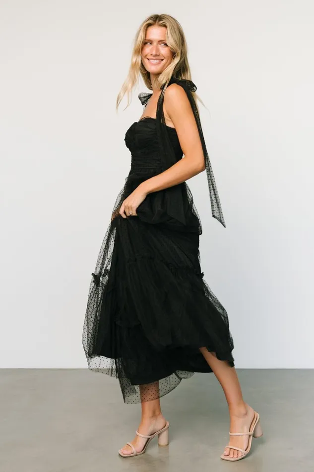 Baltic Born Tulle Styles Women Mavani Swiss Dot Tulle Maxi Dress Black Baltic Born Tulle Styles Women Mavani Swiss Dot Tulle Maxi Dress Black