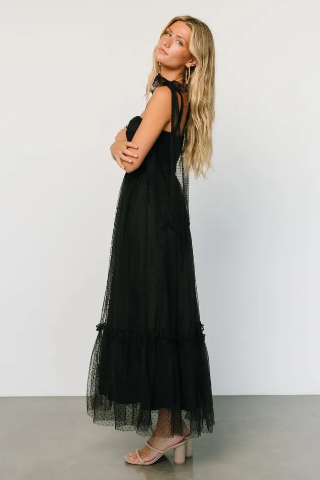 Baltic Born Tulle Styles Women Mavani Swiss Dot Tulle Maxi Dress Black Baltic Born Tulle Styles Women Mavani Swiss Dot Tulle Maxi Dress Black