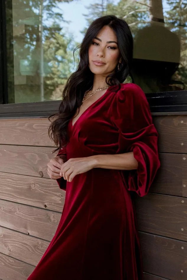 Baltic Born Wedding Guest Women Adelita Velvet Maxi Dress Merlot Baltic Born Wedding Guest Women Adelita Velvet Maxi Dress Merlot