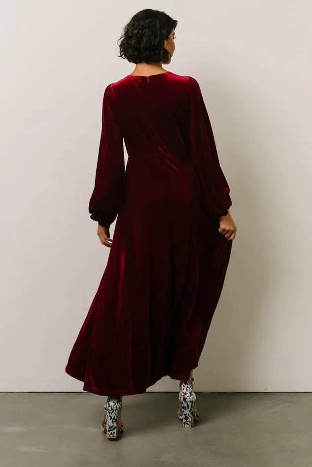 Baltic Born Wedding Guest Women Adelita Velvet Maxi Dress Merlot Baltic Born Wedding Guest Women Adelita Velvet Maxi Dress Merlot