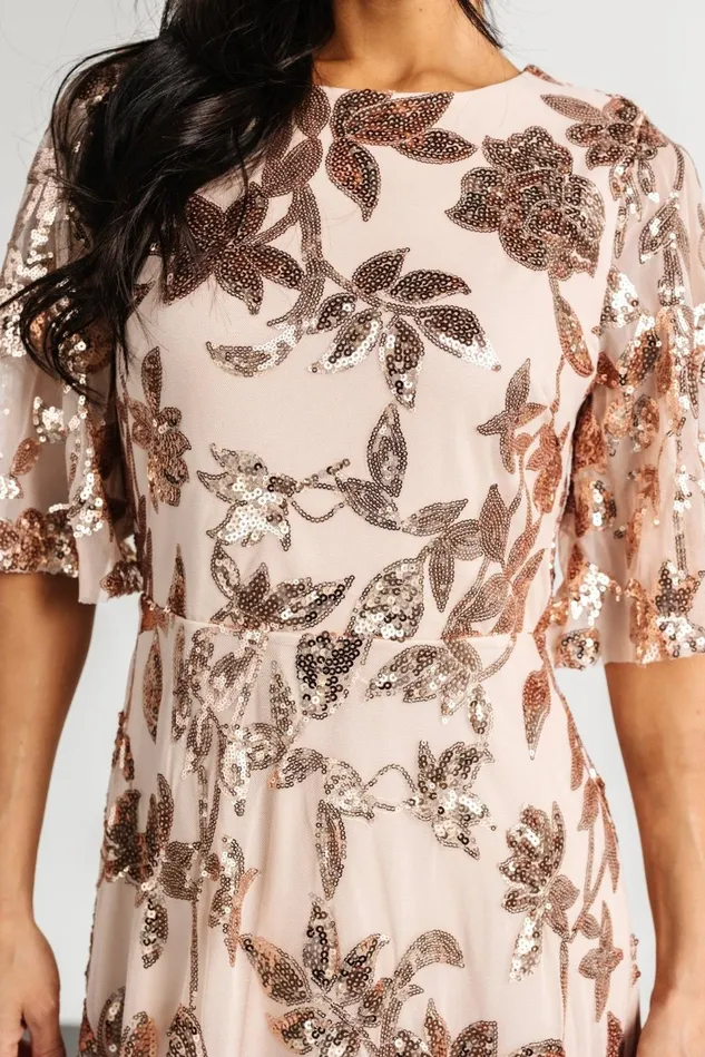 Baltic Born Wedding Guest Women Lucy Sequin Dress Rose Gold Baltic Born Wedding Guest Women Lucy Sequin Dress Rose Gold