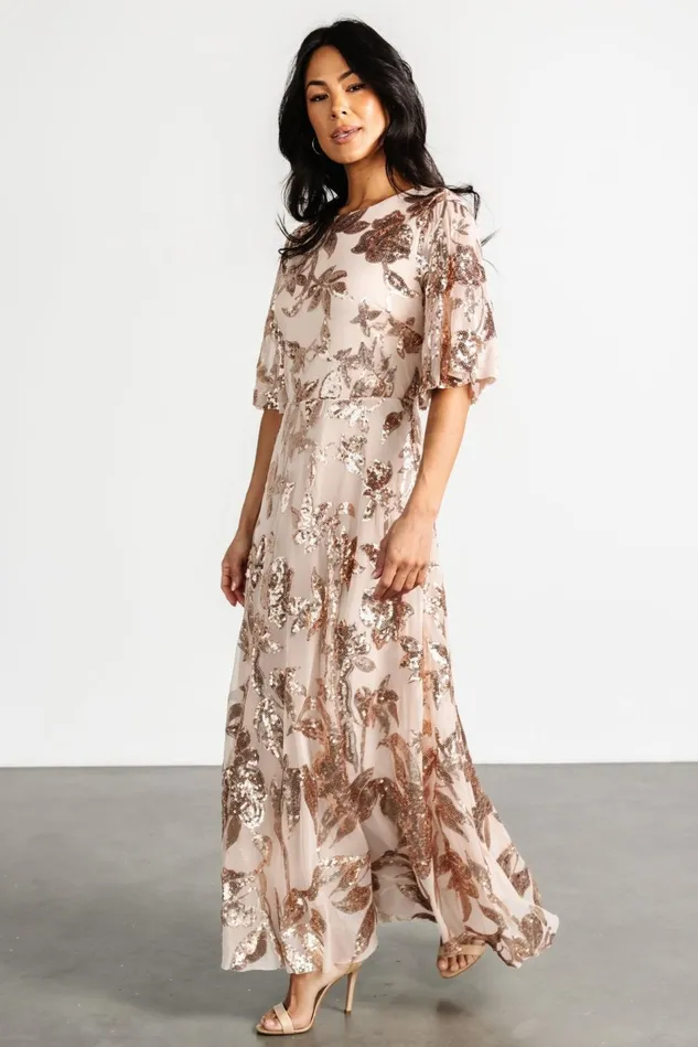 Baltic Born Wedding Guest Women Lucy Sequin Dress Rose Gold Baltic Born Wedding Guest Women Lucy Sequin Dress Rose Gold