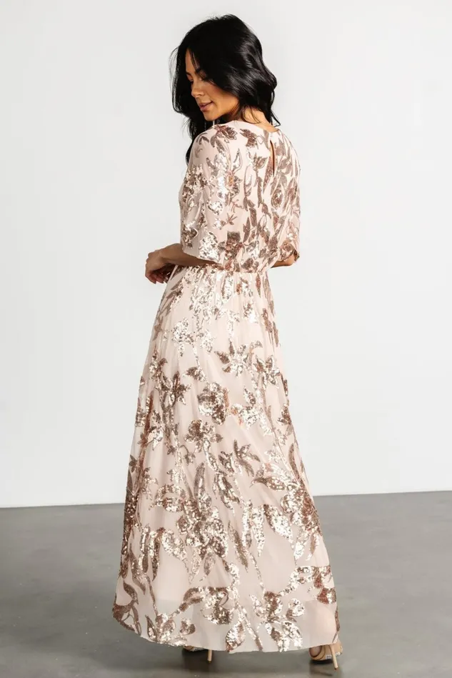 Baltic Born Wedding Guest Women Lucy Sequin Dress Rose Gold Baltic Born Wedding Guest Women Lucy Sequin Dress Rose Gold