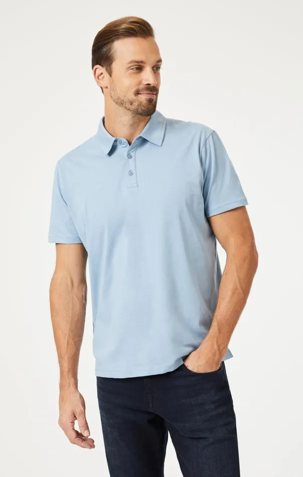Basic Polo Shirt In Faded Denim Men Mavi Jeans TShirts